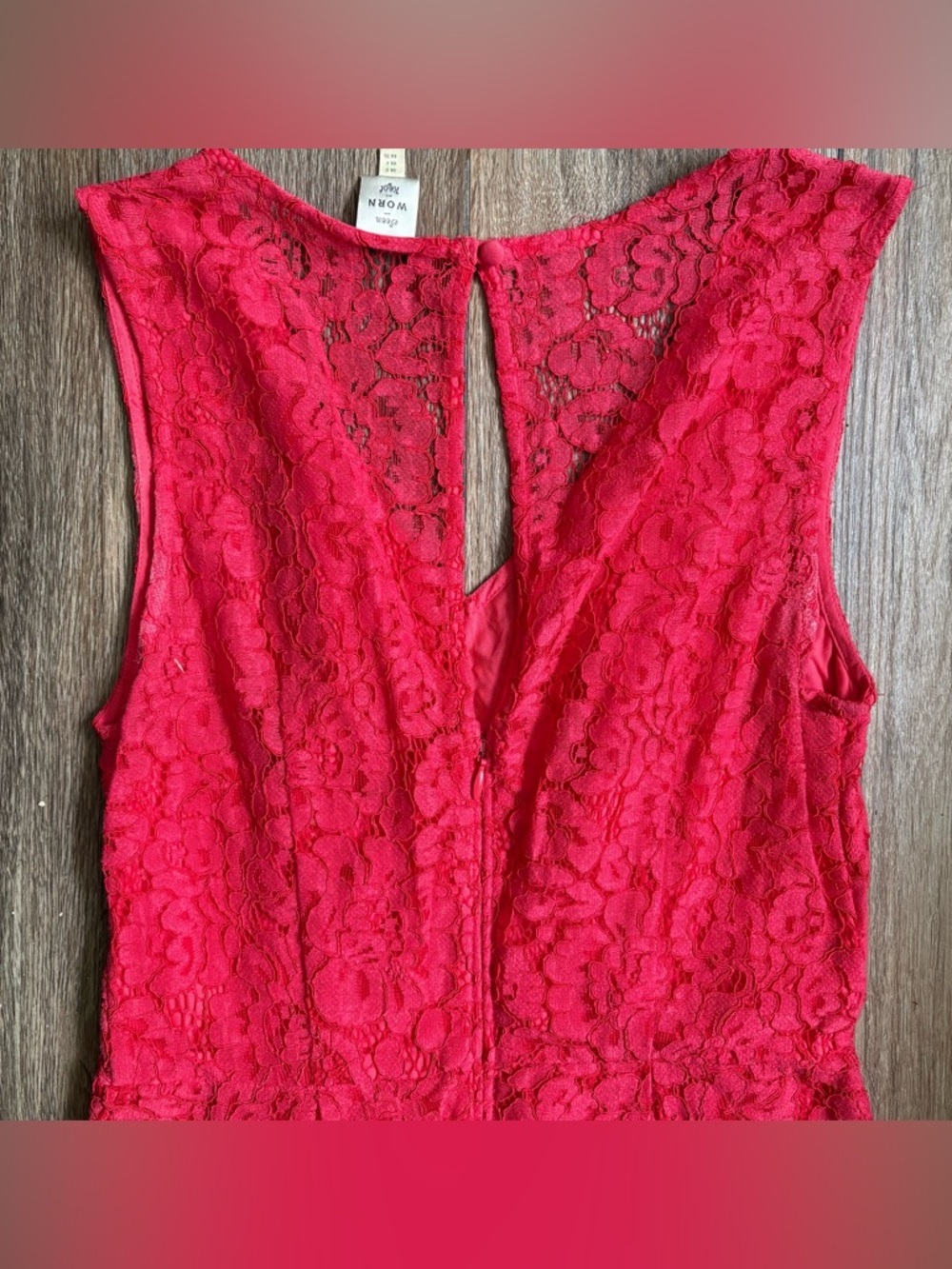 Seen Worn Kept Sleeveless Lace A-Line Dress Women’s 4 Red Spring Wedding Summer - Picture 8 of 12